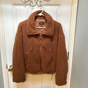 NWOT Love Tree Women’s Brown Cropped Teddy Jacket